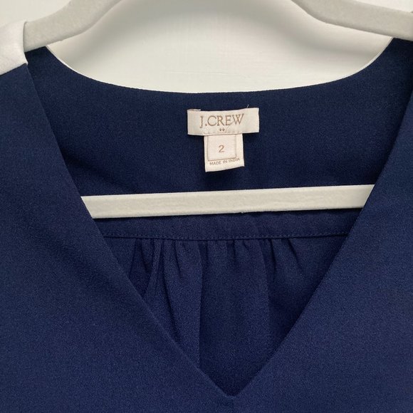 J.Crew Navy and White Sleeveless Shirt size 2 - Picture 3 of 4
